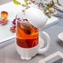 Axyaa Tea Infuser Cup Set - Cat Monkey Tea Strainer Mug with Teapot and Tea Filter