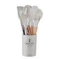 Axyaa 12-Piece Silicone Utensils Set with Wooden Handles for Non-Stick Cooking