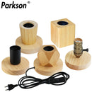 Axyaa Retro Wood Desk Lamp with E27 Socket and Vintage Design