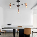 Axyaa Nordic Loft Chandelier Wood Metal Vintage Ceiling Lamps E27 3/5 Lights