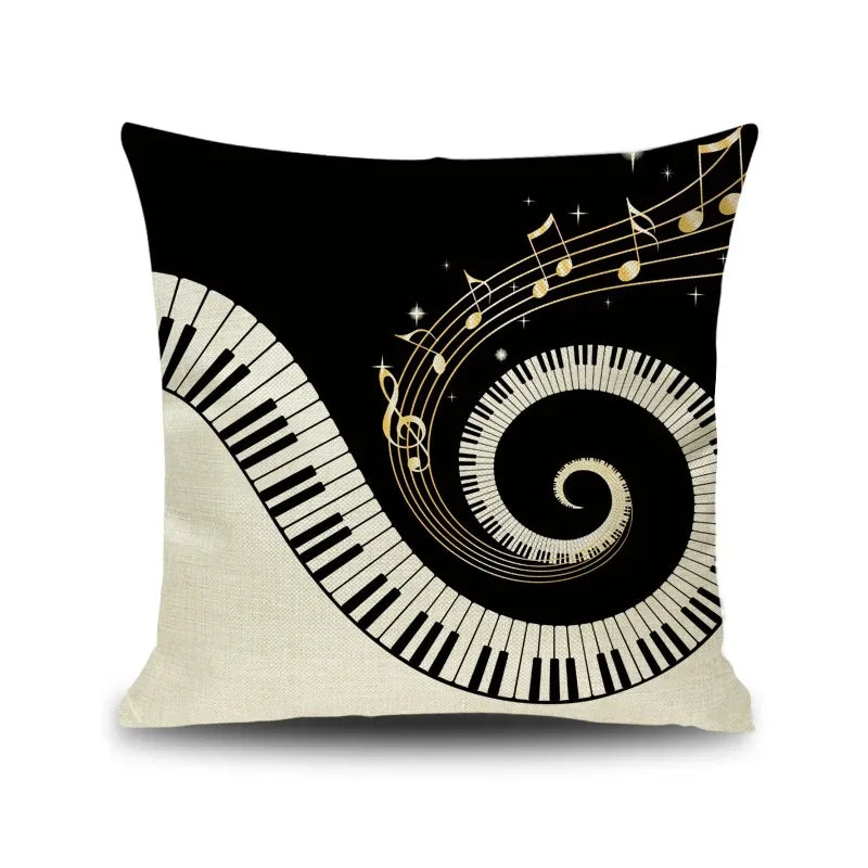 Axyaa Piano Key Notes Pillowcase - Home/Office Sofa Decor
