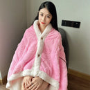 Axyaa Thermal Shawl Blanket: Thick Coral Fleece, Multi-functional, Cozy Lamb Fleece Blanket