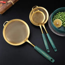 Axyaa Fine Mesh Kitchen Strainer with Green Handle for Golden Juice Flour Skimming