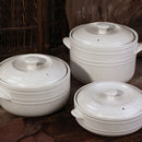 Axya Korean Style White Ceramic Casserole Round Gas Cooker Pot 2-6L Home Kitchen Cookware
