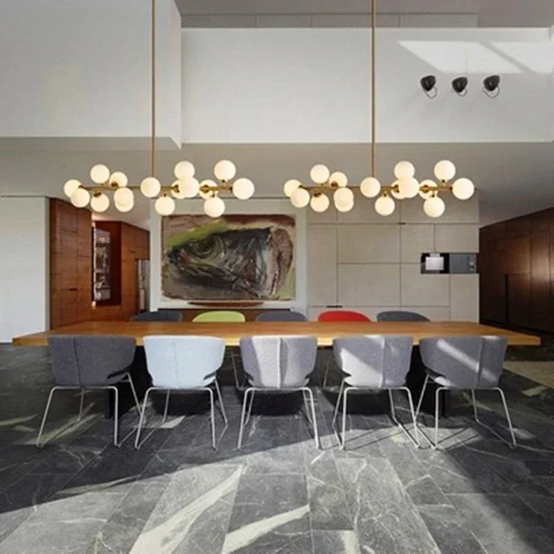 Axyaa Nordic Luxury LED Glass Ball Chandelier for Home Decor