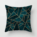 Axyaa Teal Blue Flower Leaves Pattern Pillow Case for Home Decor