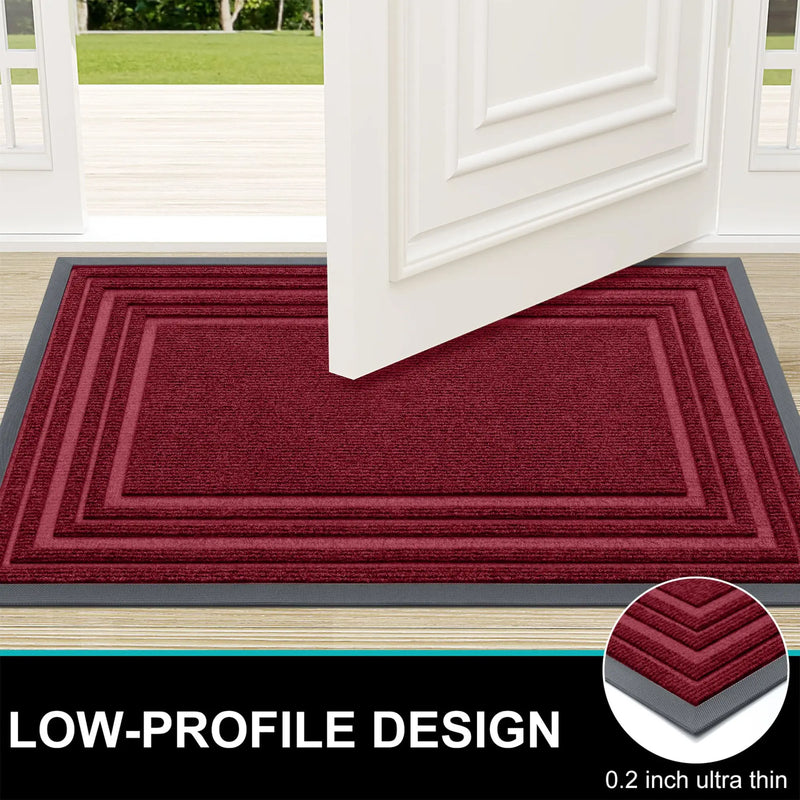 Axyaa Low Profile Outdoor Rubber Mat Heavy Duty Non Slip Indoor Doormat
