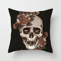 Axyaa Black Grey Skull Face Pillowcase for Halloween Living Room Decor