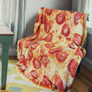 Axyaa Cozy Ham Pizza Print Round Blanket - Soft & Funny Flannel Throw