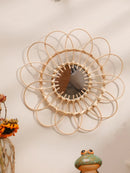 Sun Flower Art Wall Mirror by Axyaa - Handmade Decor for Bedroom & Living Room