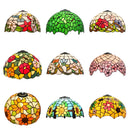 Axyaa 12" Scandinavian Stained Glass Cherry Blossoms Lampshade Retro Handmade Replacement