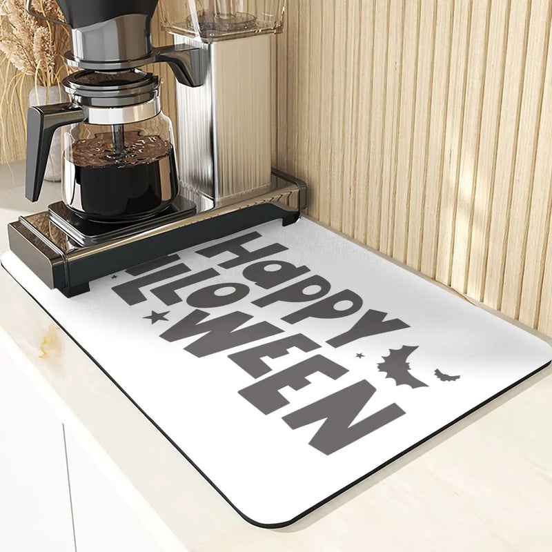 Axyaa Ghost Print Silicone Kitchen Coasters & Dish Mat