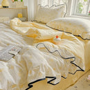 Axyaa Kapok Double-Layer Ruffle Leaf Edge Summer Quilt Set - 4 Piece