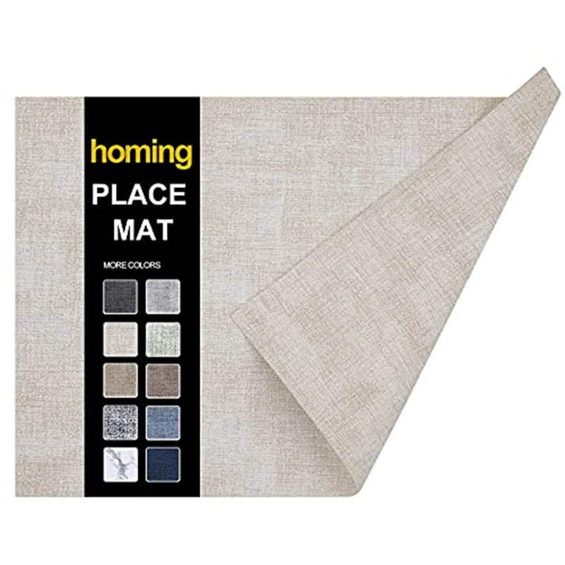 Axyaa Heat Resistant Leather Placemats - Waterproof Non-slip Kitchen Table Mats