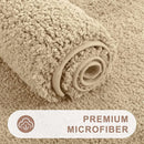 Axyaa Plush Microfiber U-Shaped Bathroom Mat Soft Absorbent Non-Slip Toilet Rugs