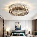 Modern Smoke Grey Crystal Ceiling Lights for Living Room, Kitchen, and Bedroom by Axyaa