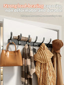 Axyaa Wall-Mounted One Row Hangers for Towels, Clothes, Hats, and More