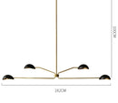 Axyaa Industrial Round Iron Chandelier with Long Arm Lamp for Living Room Dining Table