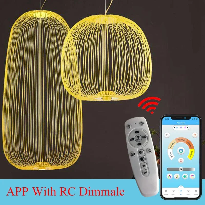 Axyaa Retro LED Spokes Pendant Lamp: Modern Industrial Hanging Light