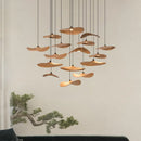 Axyaa Retro Wood Staircase Island Pendant Light