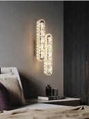 Axyaa Gold/Silver Stainless Steel Crystal Wall Sconce for Home Bedroom