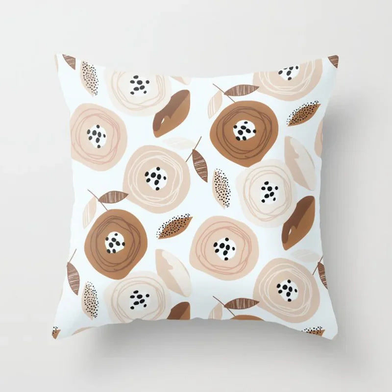 Modern Abstract Plant Leaf Geometric Cushion Cover for Home, Office, Sofa - Axyaa Brand