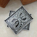 Axyaa Black Mother-of-Pearl Shell Tray: Home Organizer & Decoration