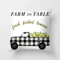 Lemon Pattern Summer Cushion Cover for Sofa Decor by Axyaa