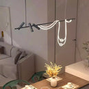 Axyaa Nordic Art Line Pendant Light - Luxury LED Chandelier for Dining Room & Bar