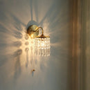Axyaa Brass LED Crystal Wall Lights for Living Room Bedroom Decor