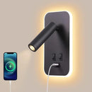 Axyaa USB Wall Lamp with Dual Control Switch, 330° Rotating Head for Indoor Lighting
