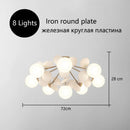 Axyaa Modern Chandelier: Macaron Warm Ceiling Light for Bedroom, Living Room, Dining Room