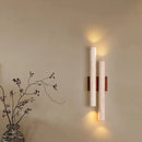 Axyaa Retro Walnut Wood Wall Lamp with Four Glowing Lights