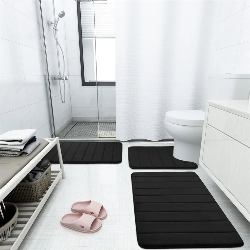 Axyaa Memory Foam Bathroom Mat: Non-slip, Super Absorbent Rug for Shower, Bathtub, and Doormat