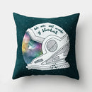 Axyaa Spaceship Astronaut Polyester Throw Pillow Case for Home Decor