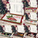 Axyaa Christmas Welcome Mat with Santa Snowman Car Print