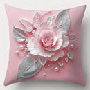 Pink Roses Butterflies Pillow Covers - Axyaa Home Decor