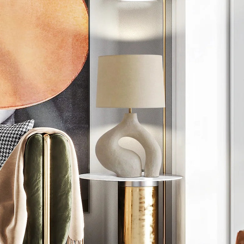 Axyaa Nordic Cloth Art Table Lamp for Living Room Bedroom Study, Creative Design