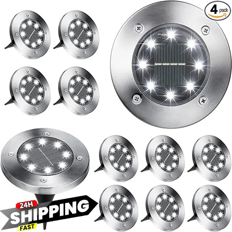 Axyaa Solar Disk Light Outdoor Garden LED Lamp Spotlight Decor