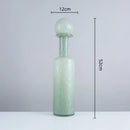 Axyaa Grey Glass Vase with Hammer Lid for Floral Arrangements