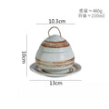 Axyaa Ceramic Egg Shape Bowl with Lid for Soup and Desserts