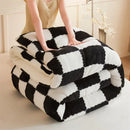 Axyaa Checkerboard Winter Blanket – Super Thick & Warm Soft Fluffy Cashmere Comforter