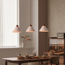 Yellow Travertine Walnut Wood Pendant Light by Axyaa: Wabi Sabi Style Circular Chandelier