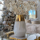 Luxury Gilded Ceramic Vases by Axyaa: Living Room & Porch Decor, Flower Arrangement