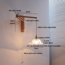 Axyaa Glass Flower LED Wall Lamp with Flexible Arm, Wood Modern Nordic Design