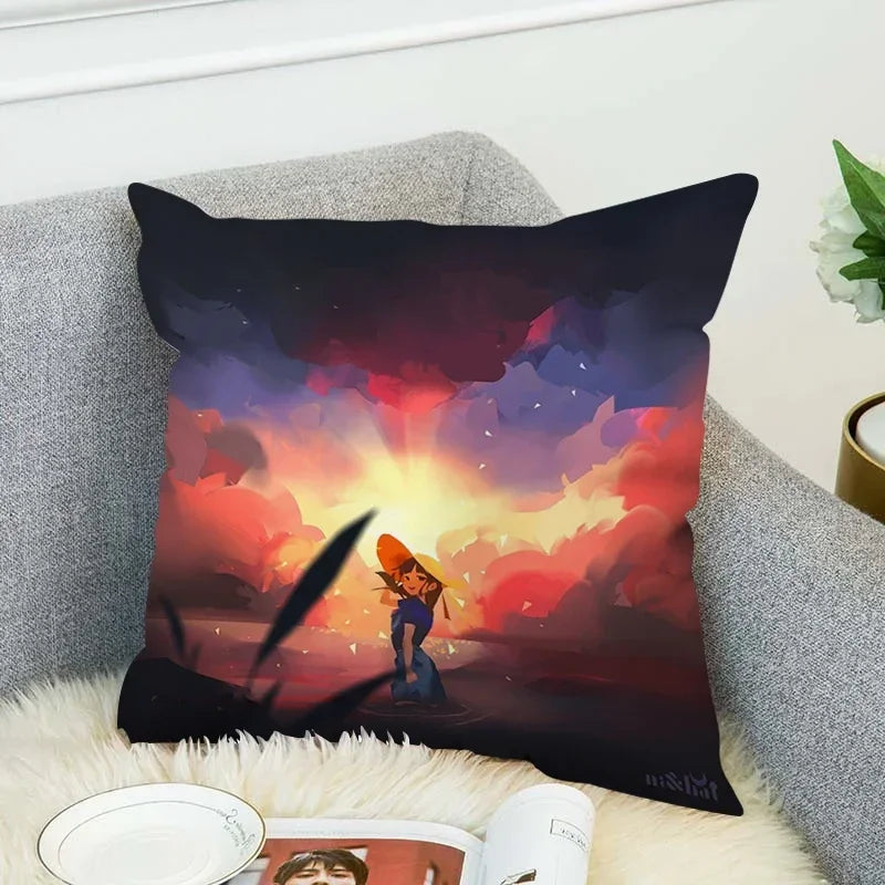 Axyaa Decorative Cushion Covers for Bed and Chair - Set of 2