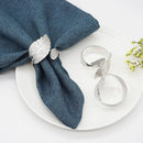 Gold Maple Leaf Napkin Rings by Axyaa - Set of 18 Elegant Metal Holders for Wedding, Party, Dinner