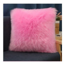 Axyaa Faux Wool Square Plush Throw Pillow with Cushion Core, for Bed, Sofa, or as Waist Headrest