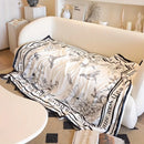 Axyaa Luxe Floral Fleece Throw Blanket with "LOVE" Motif, Black & Whiteucer标题