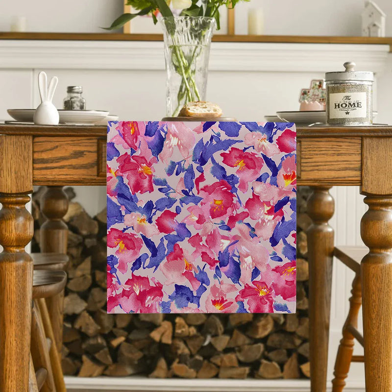 Axyaa Abstract Floral Table Runner for Kitchen Dining Party Decor
